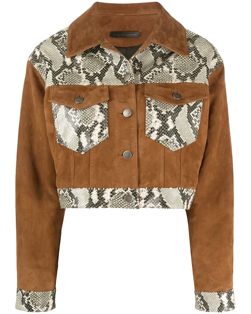 Giuseppe Zanotti Jacke mit Einsatz - Braun Braun