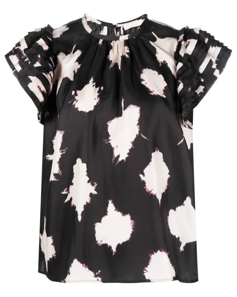 Ulla Johnson Bluse mit Print - Schwarz Schwarz
