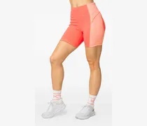 Linnea panelled ribbed-knit cycling shorts - Orange