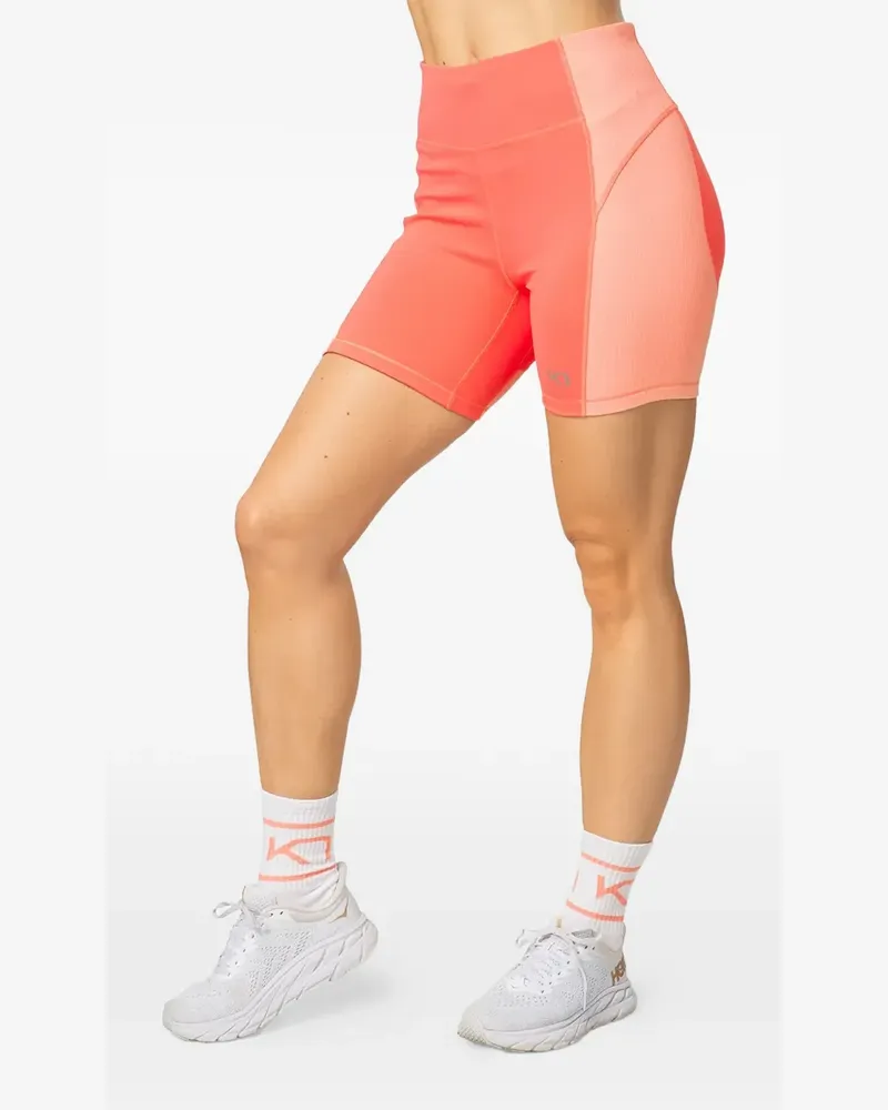 Kari Traa Linnea panelled ribbed-knit cycling shorts - Orange Orange