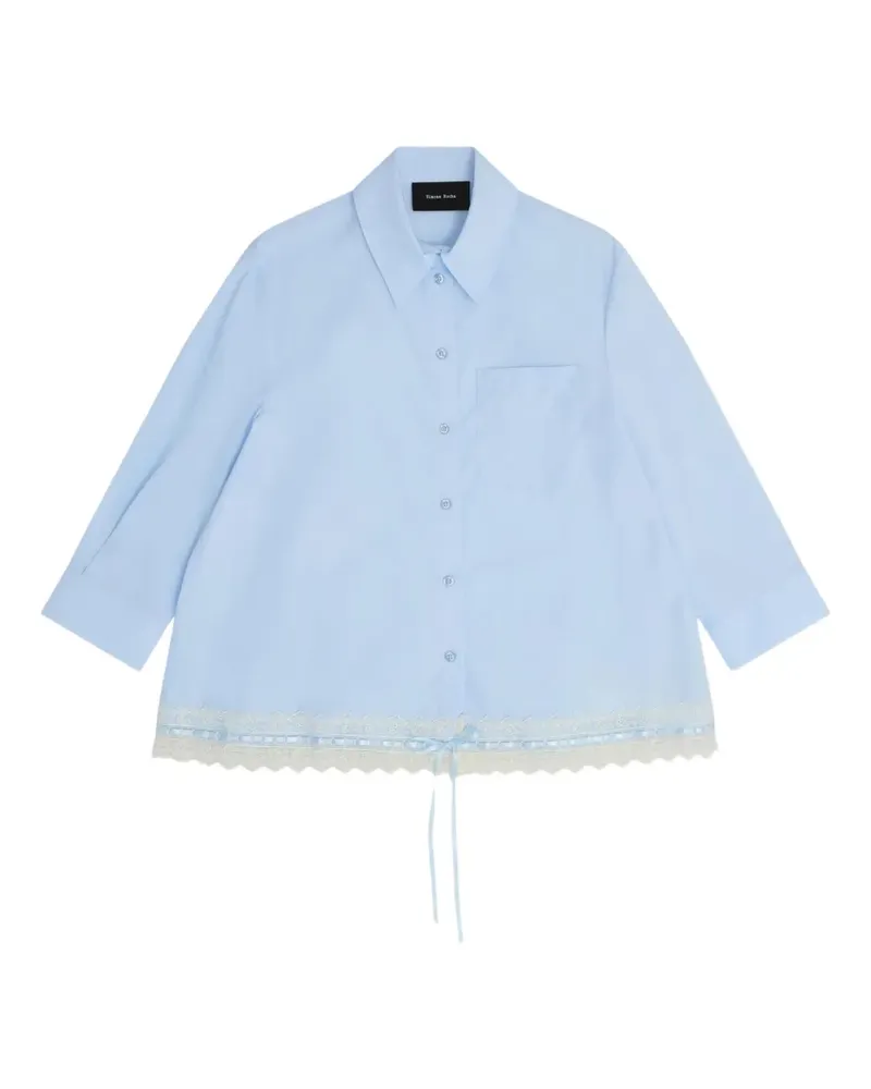 Simone Rocha lace-trim shirt - Blau Blau