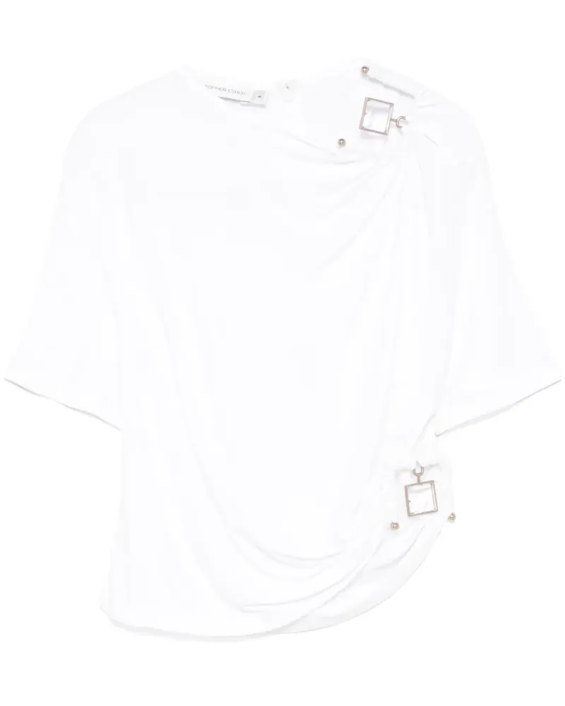 Christopher Esber Cropped-Top mit Quarzverzierung - Weiß Weiß