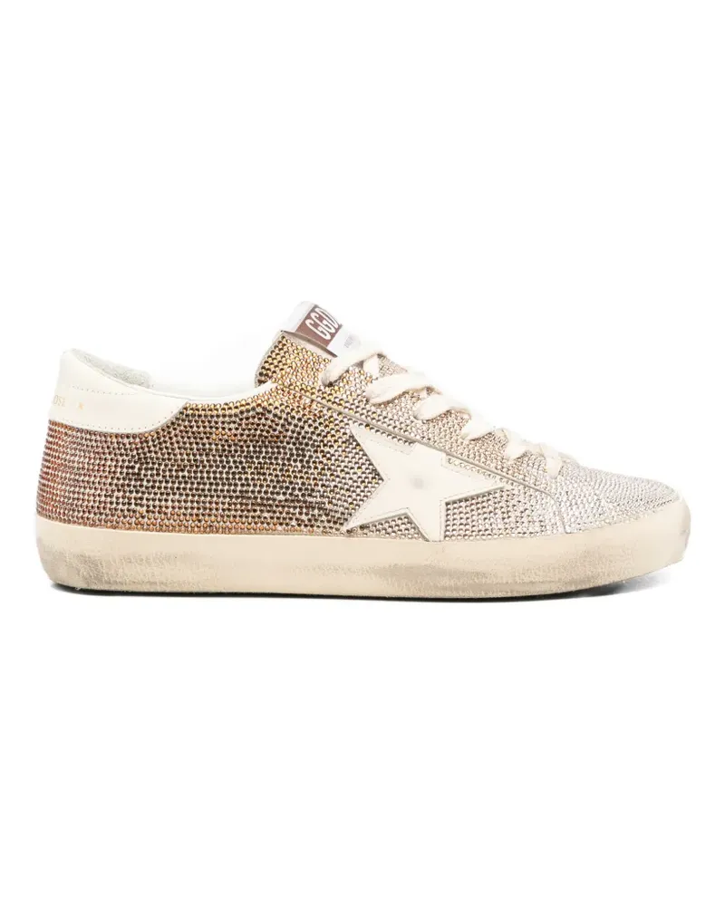 Golden Goose Super-Star crystals leather sneakers - Nude Nude