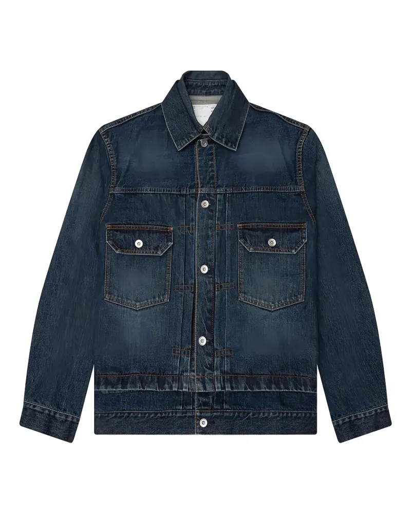 Sacai contrast-stitch denim jacket - Blau Blau