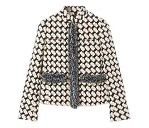 Tweed-Jacke mit Fransen - Schwarz