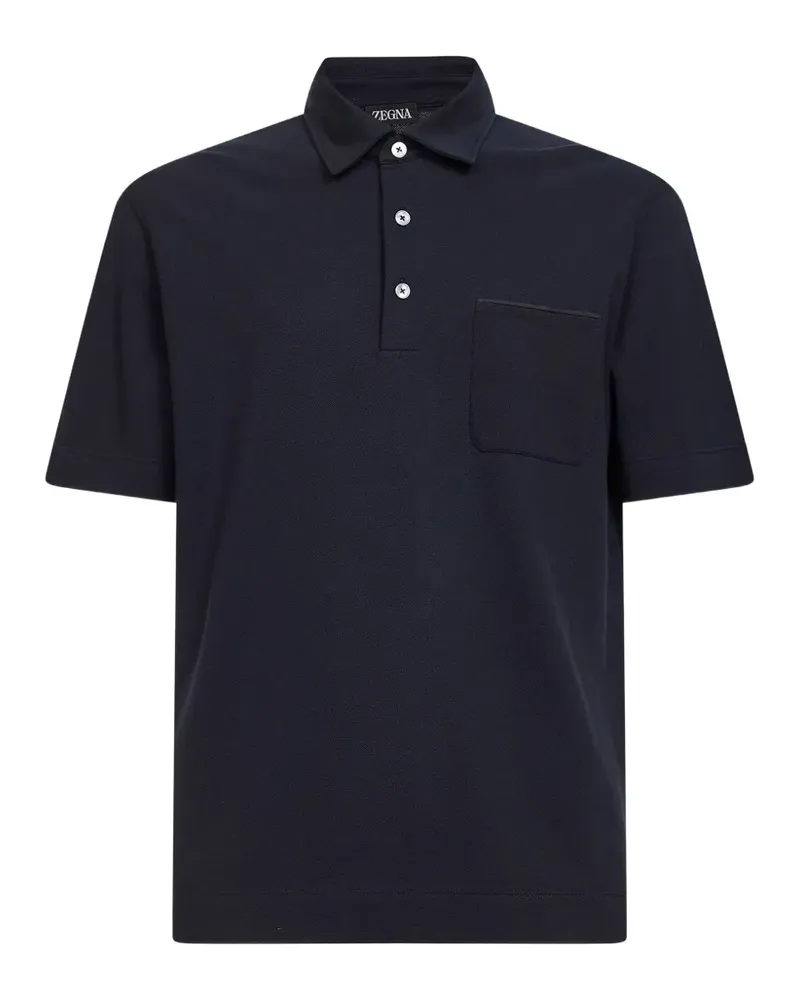Ermenegildo Zegna patch pocket cotton polo shirt - Blau Blau