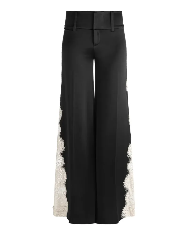 Alice + Olivia Weite Olivia Hose mit Spitzeneinsätzen - Schwarz Schwarz