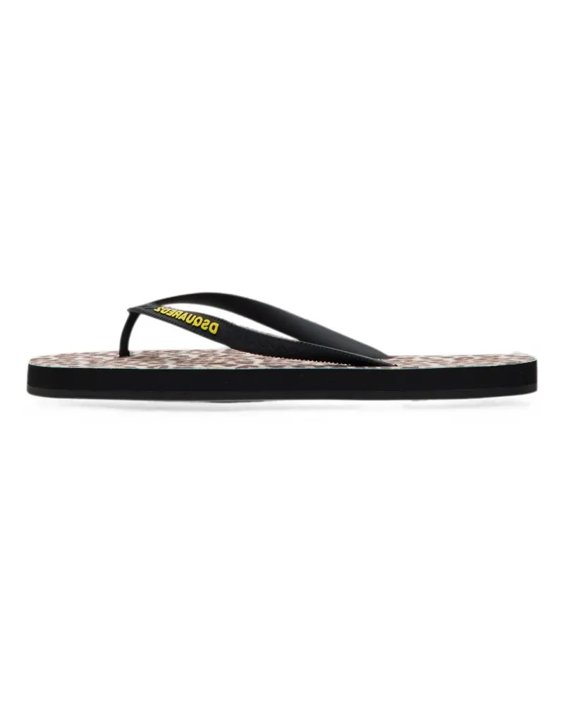 Dsquared2 Wild2 leopard-print flip flops - Nude Nude