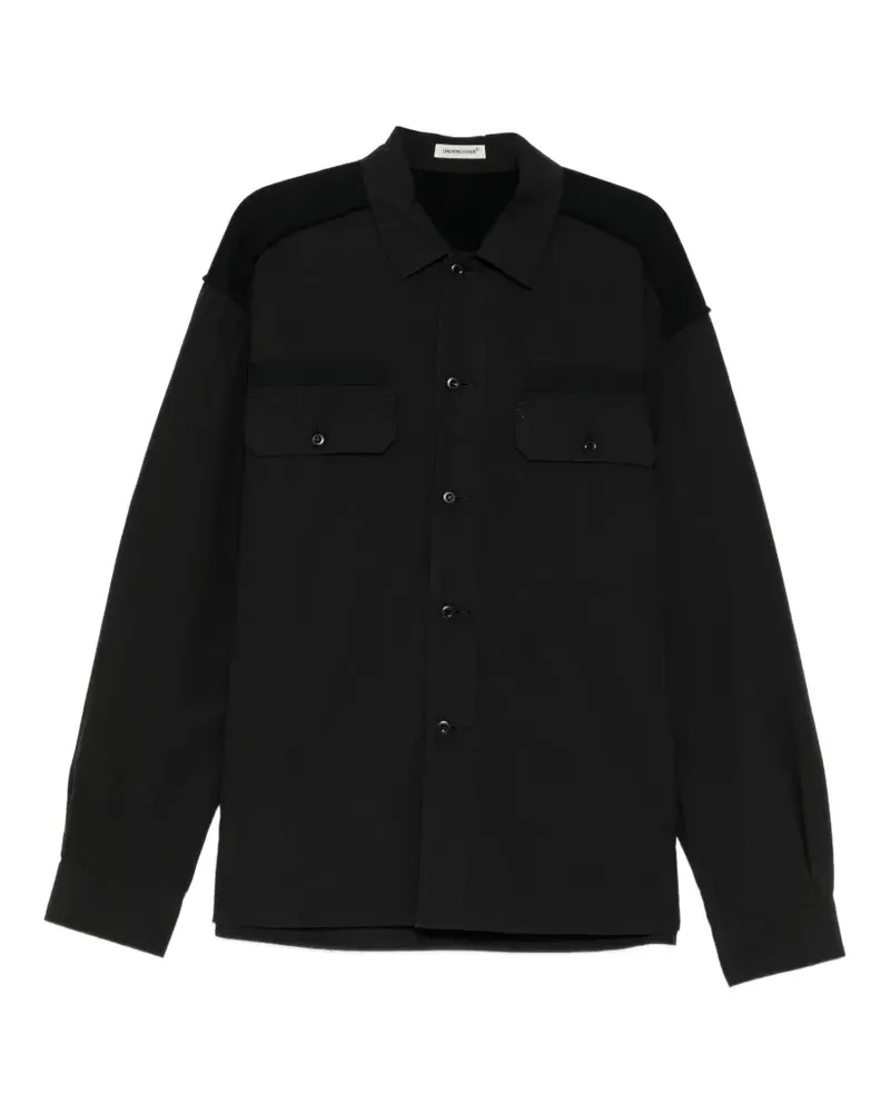 Undercover Top mit Klappentasche - Schwarz Schwarz