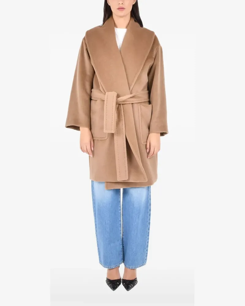 Max Mara tie-waist camel coat - Braun Braun