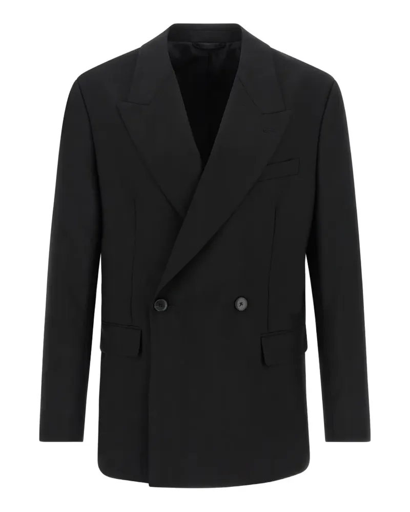Mfpen double-breasted peaked-lapel blazer - Schwarz Schwarz