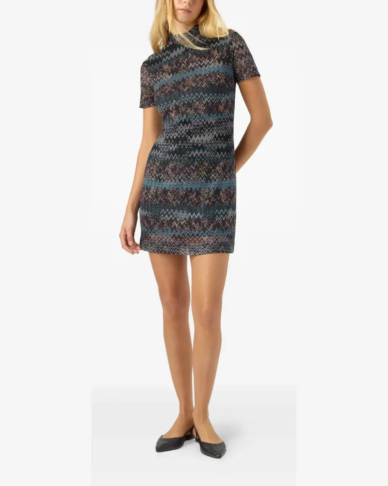 Missoni patterned high-neck dress - Schwarz Schwarz