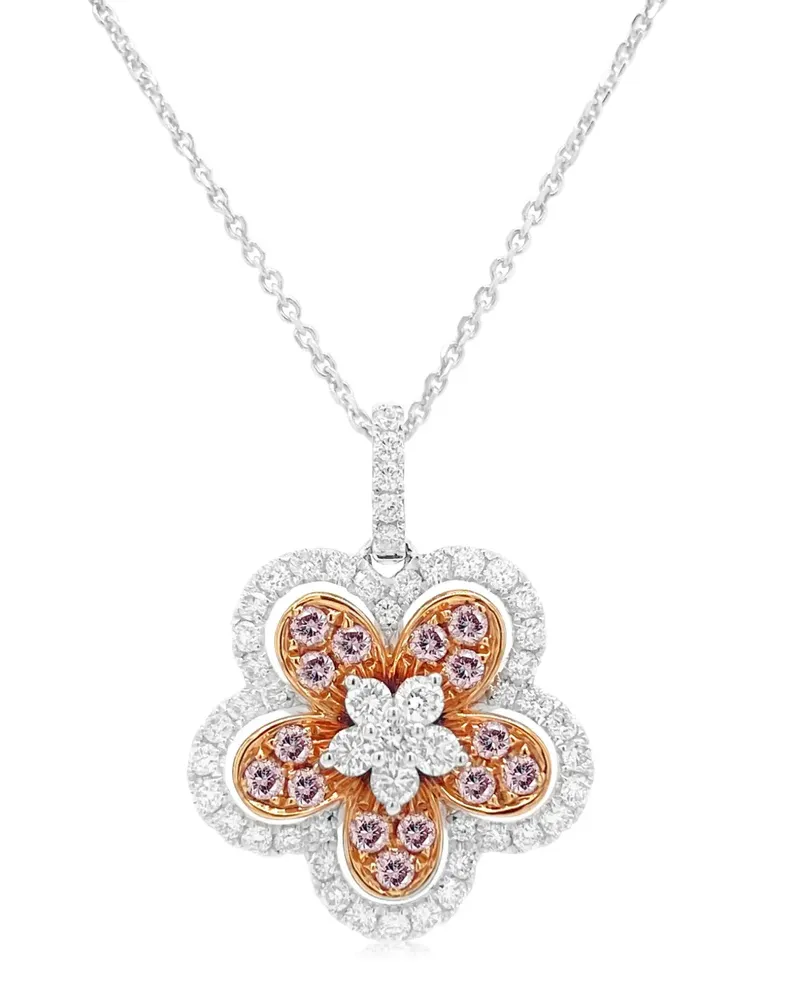 HYT Jewelry 18kt Rotgoldhalskette mit Diamanten - Weiß Weiß