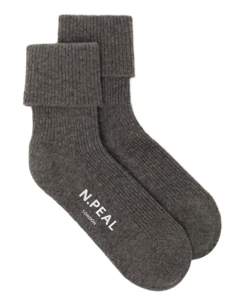 N.Peal Gerippte Socken - Grau Grau