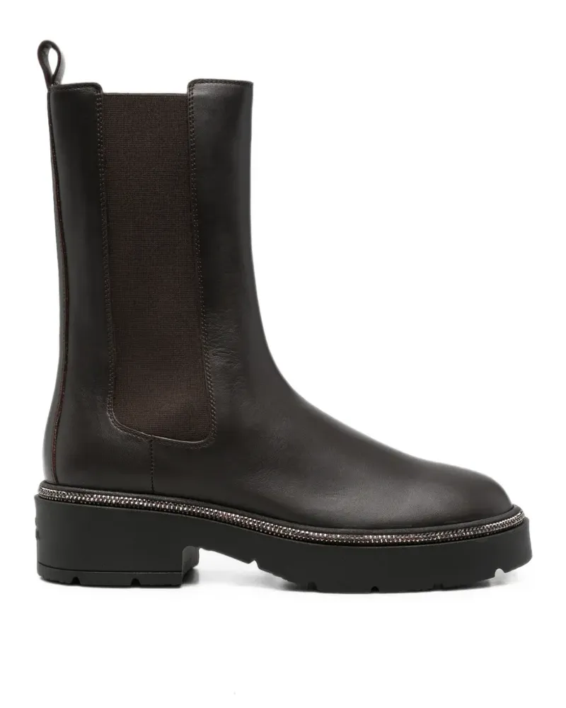 René Caovilla crystal-embellished Chelsea boots - Braun Braun