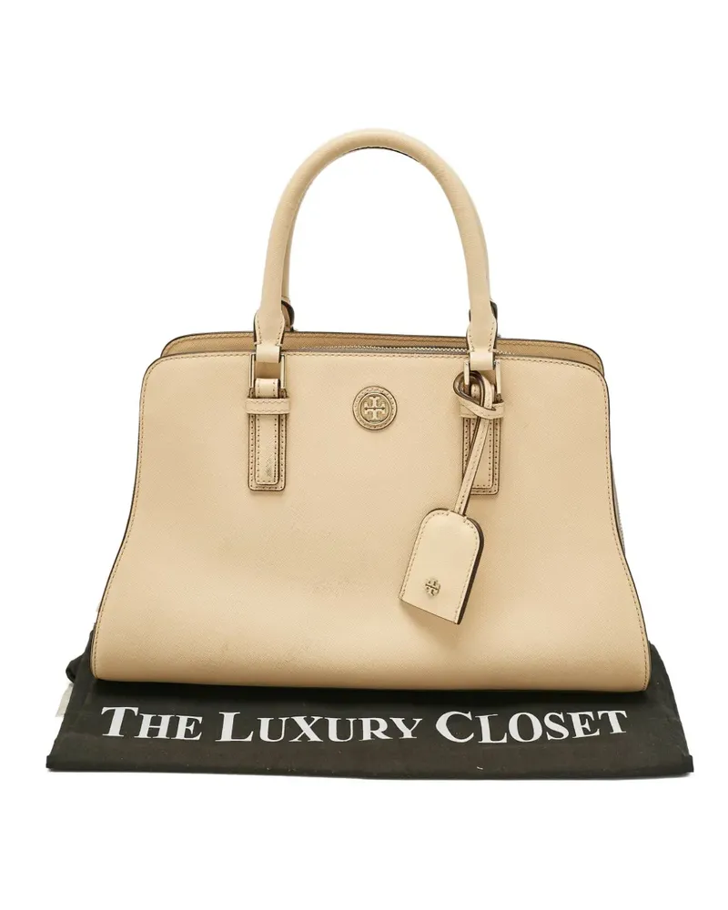 Tory Burch Robinson Dome leather tote bag - Nude Nude