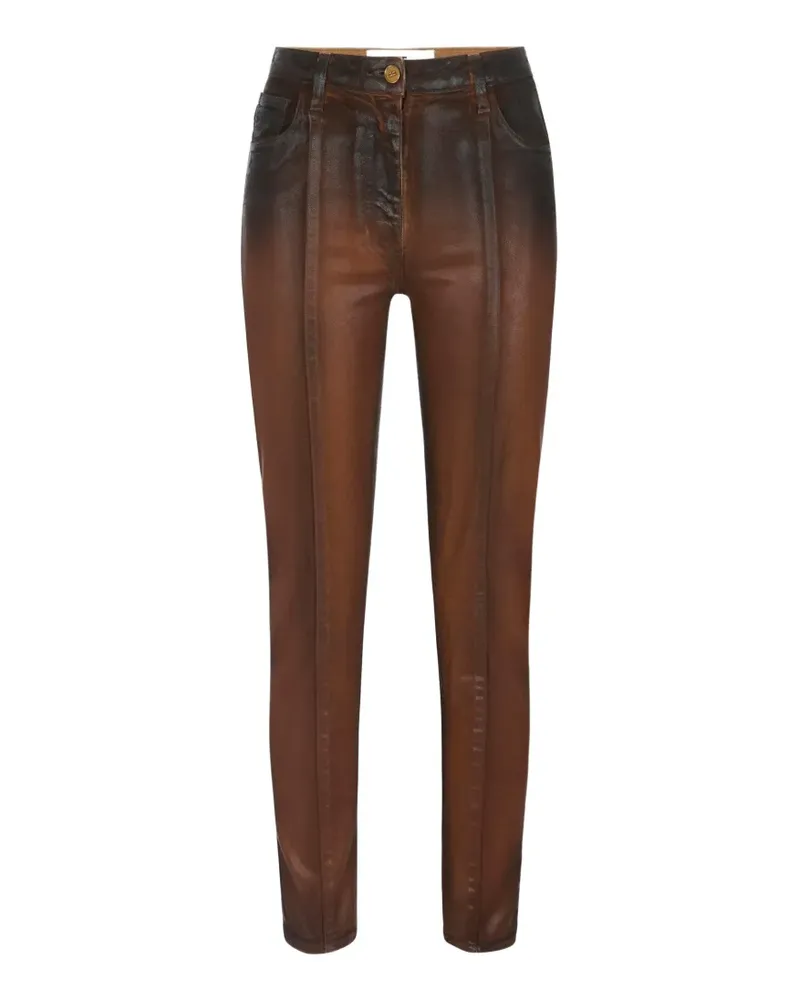 Elisabetta Franchi cigarette jeans with laminated effect - Braun Braun