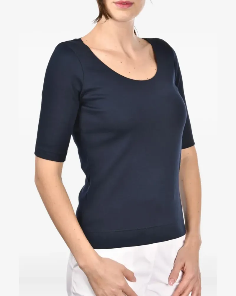 Gran Sasso T-Shirt mit U-Ausschnitt - Blau Blau