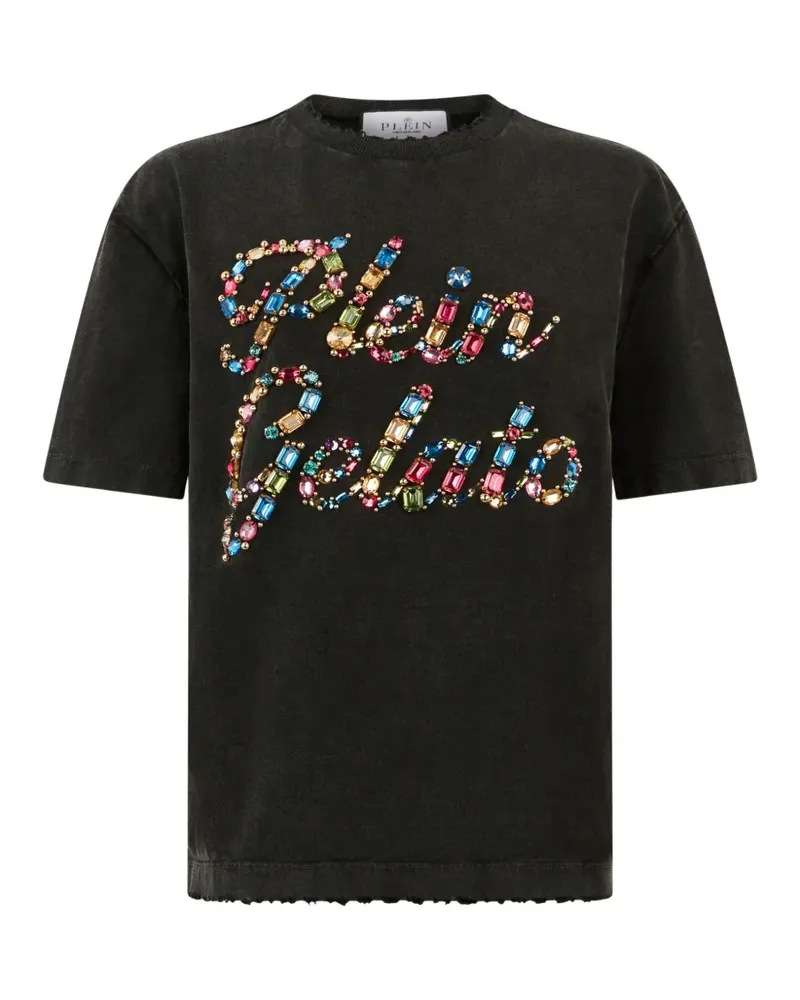 Philipp Plein T-Shirt mit Kristallen - Schwarz Schwarz