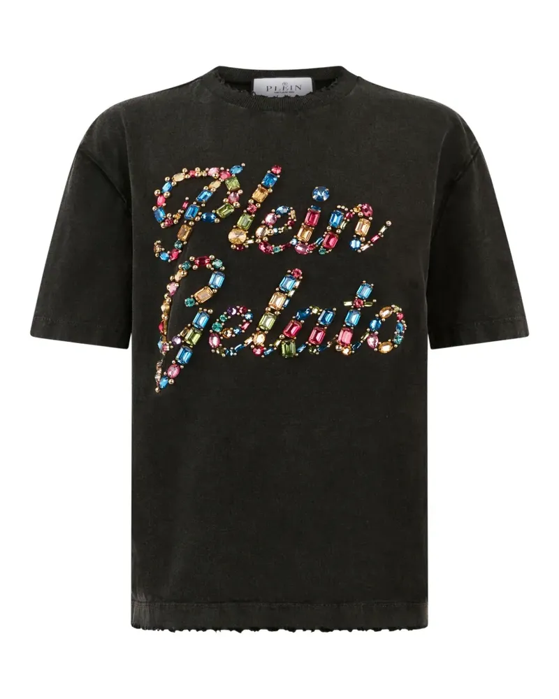 Philipp Plein T-Shirt mit Kristallen - Schwarz Schwarz