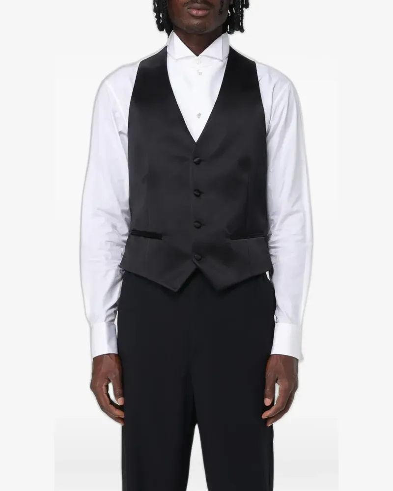 Emporio Armani button-down waistcoat - Schwarz Schwarz