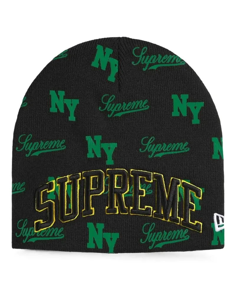 Supreme Being x New Era Beanie mit Monogrammmuster - Schwarz Schwarz