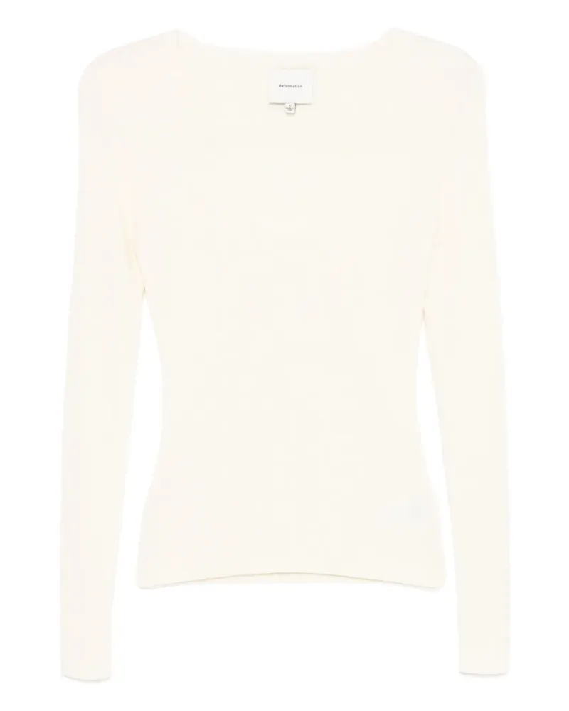 Reformation Valencia Oberteil aus Merinowolle - Nude Nude