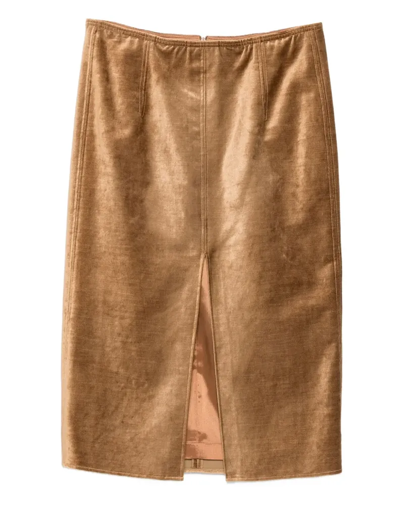 forte_forte Rock aus Samt mit Schlitz - Gold Gold