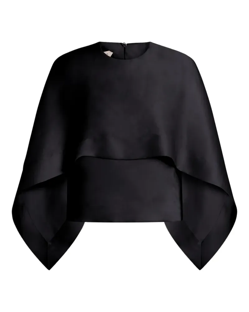 Alberta Ferretti Oberteil im Cape-Stil - Schwarz Schwarz