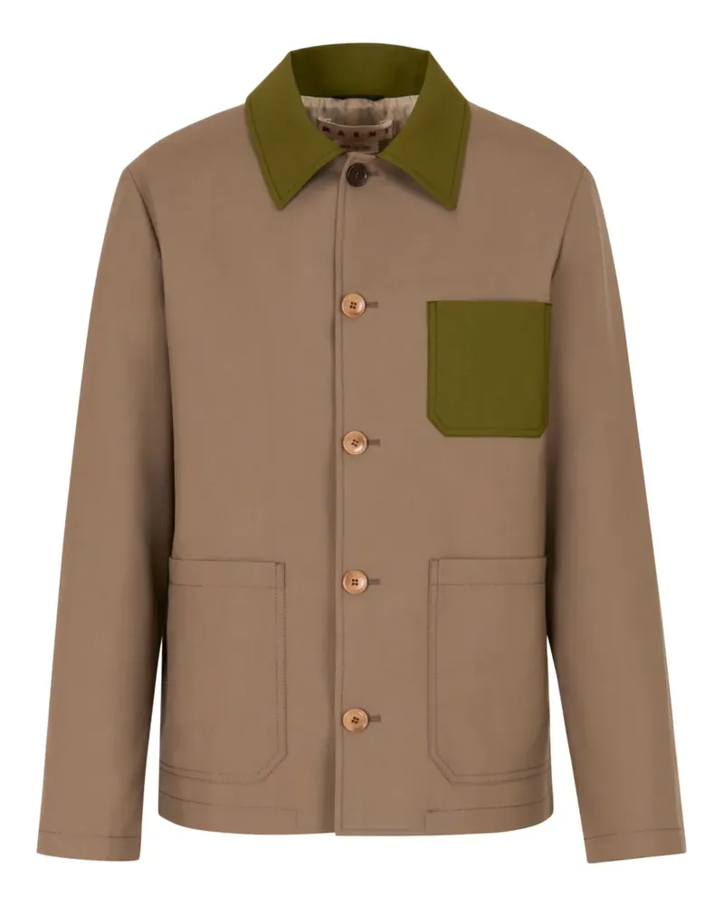 Marni Hemdjacke mit Kontrastkragen - Braun Braun