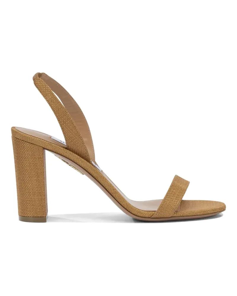 Aquazzura woven slingback sandals - Nude Nude