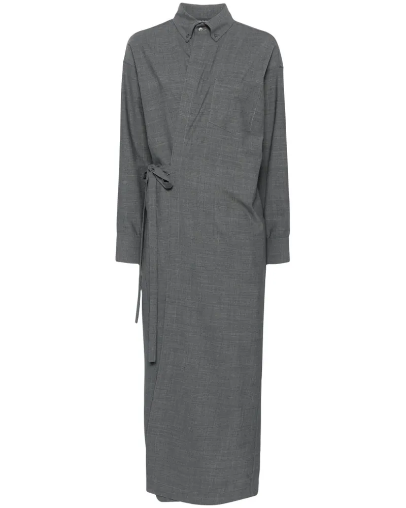 Fabiana Filippi Maxikleid in Wickeloptik - Grau Grau