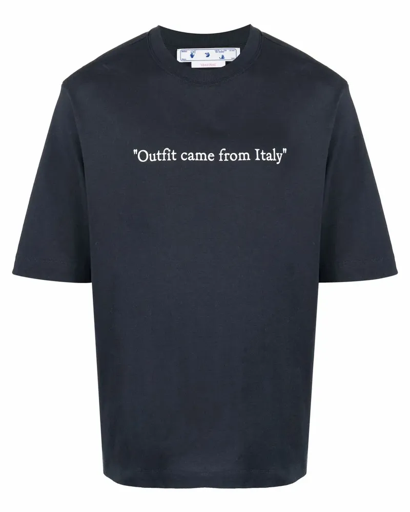 OFF-WHITE T-Shirt mit Logo-Print - Blau Blau