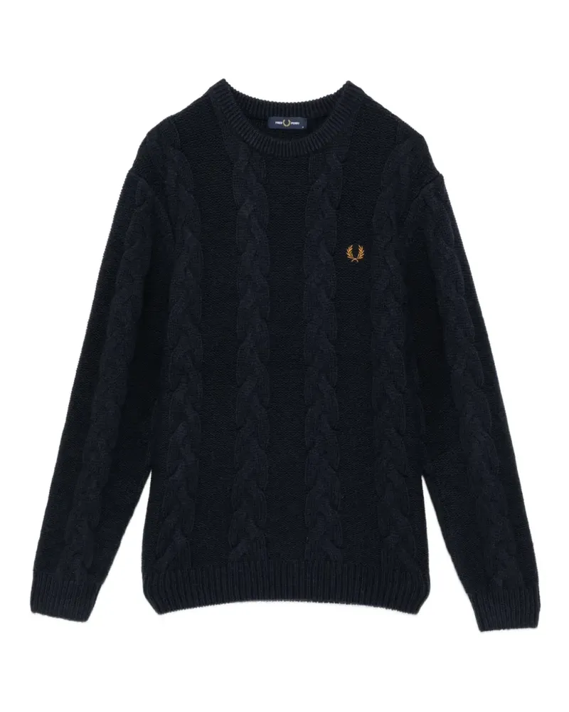 Fred Perry cable knit crew neck sweater - Blau Blau