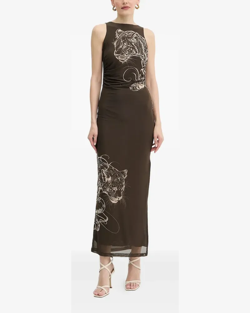 Guess Maxikleid mit Panther-Print - Braun Braun