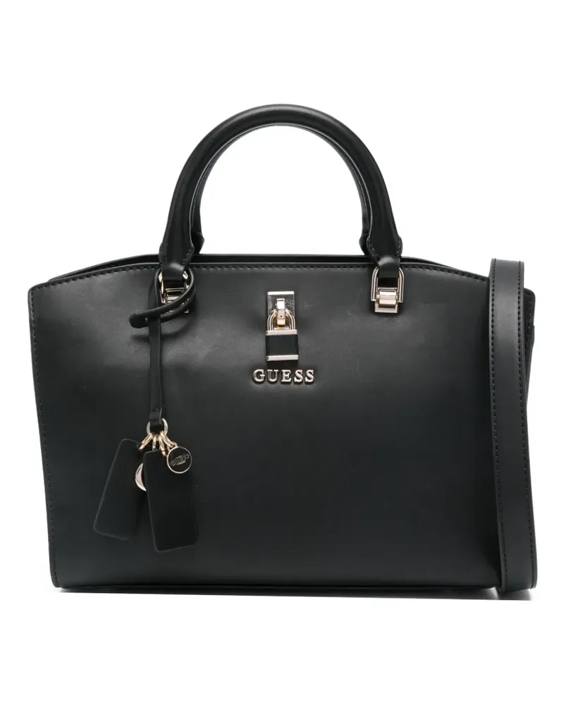 Guess Queensland Tote Bag mit Schloss - Schwarz Schwarz
