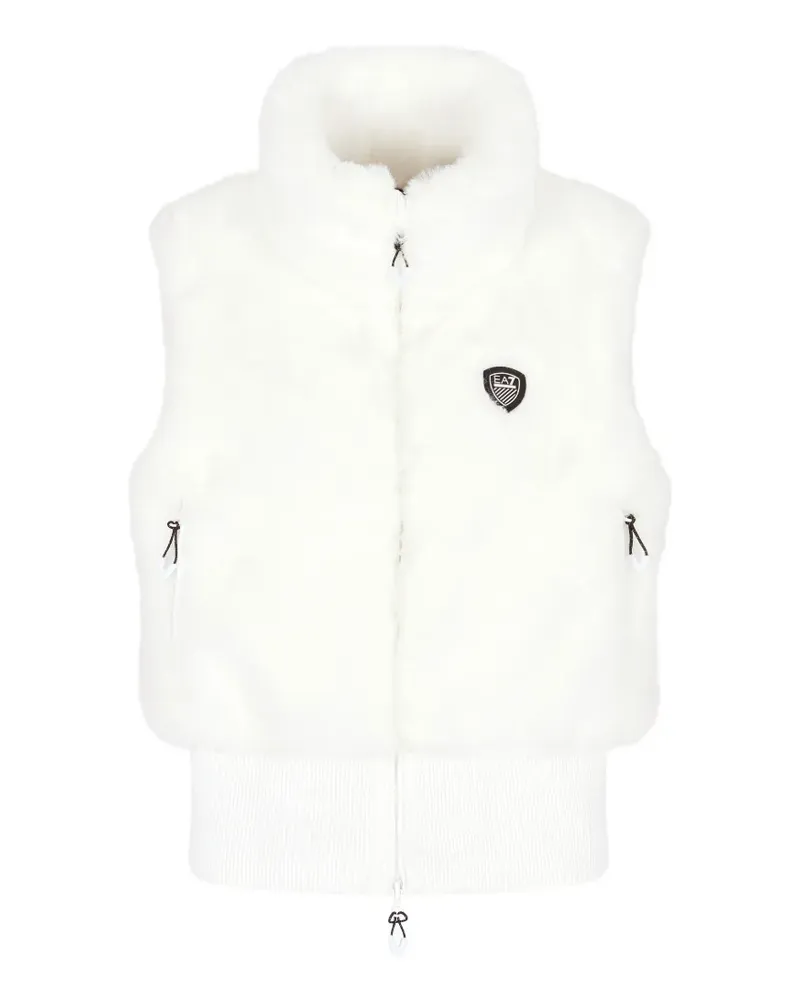 EA7 logo-detail gilet coat - Weiß Weiß