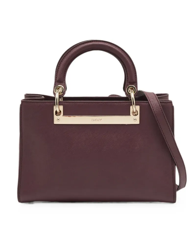 DKNY Saffiano logo-plate tote bag - Violett Violett