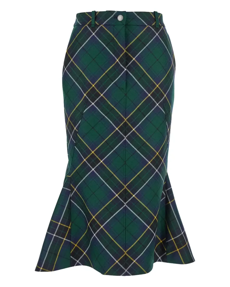 Alexander McQueen tartan draped midi skirt - Grün Grün