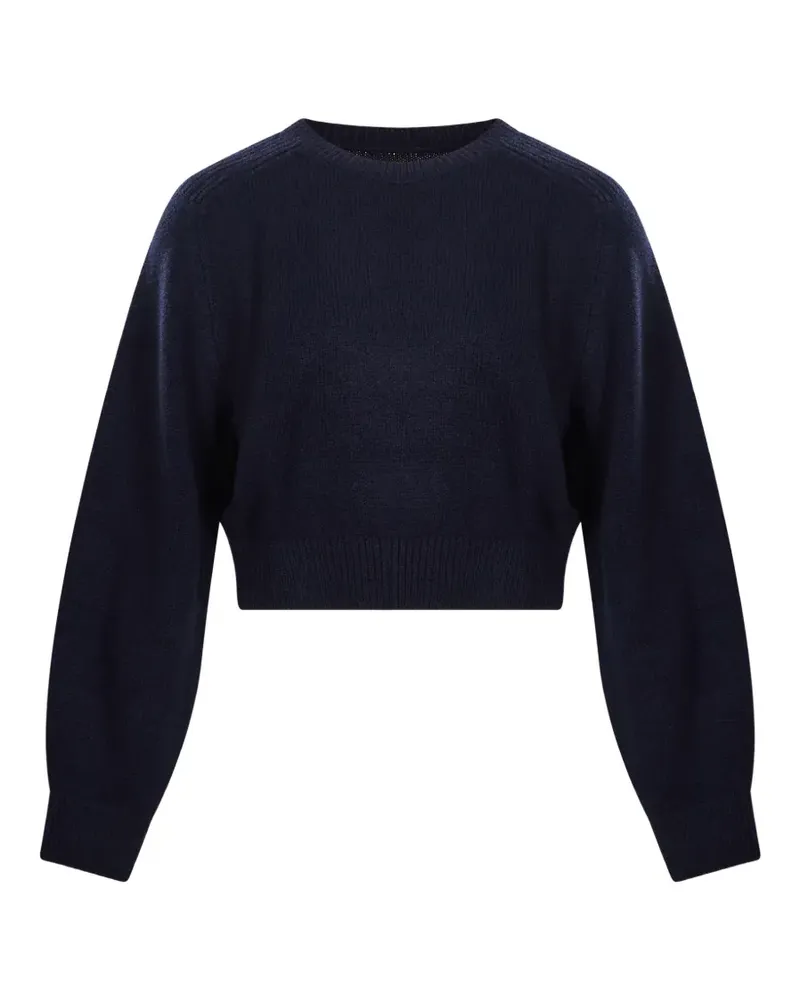 KHAITE Gerippter Cropped-Strickpullover - Blau Blau