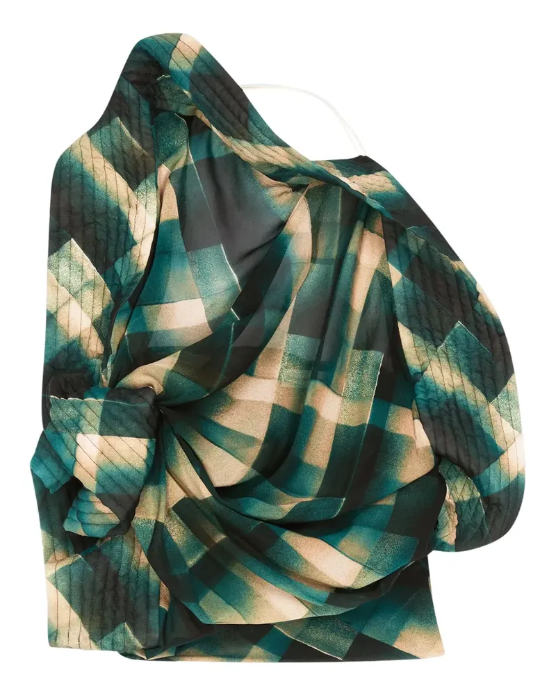 Dries van Noten Tweed-Jacke mit Check - Grün Grün