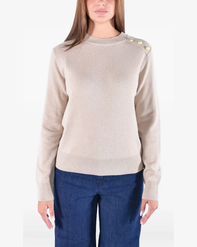 Barbour Penny button-detail crew-neck sweater - Nude Nude