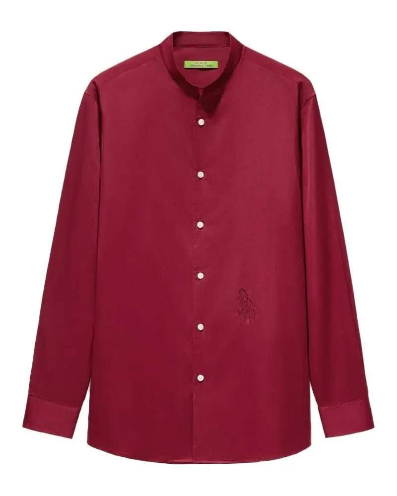 Shanghai Tang Hemd mit Pferdestickerei - Rot Rot