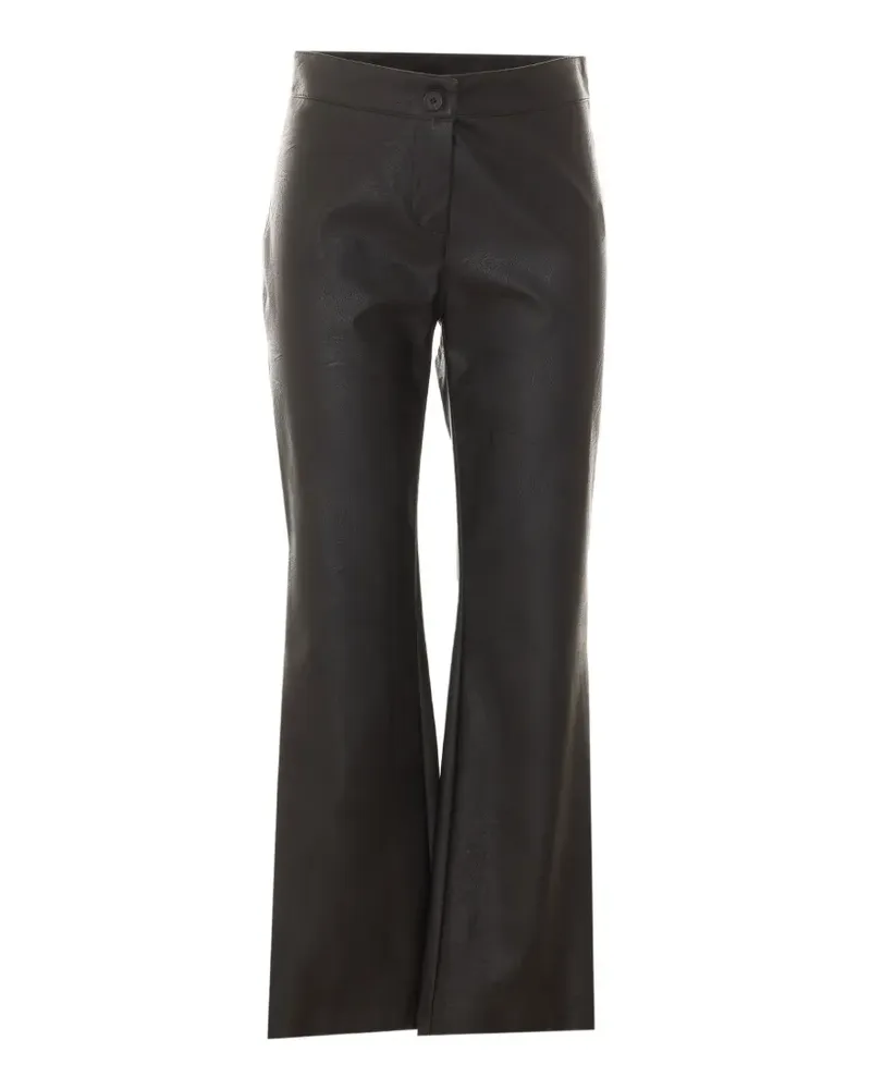 Rue du Bac leather-effect flared trousers - Schwarz Schwarz