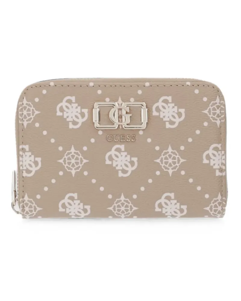 Guess Emelie logo-print zip-around wallet - Nude Nude