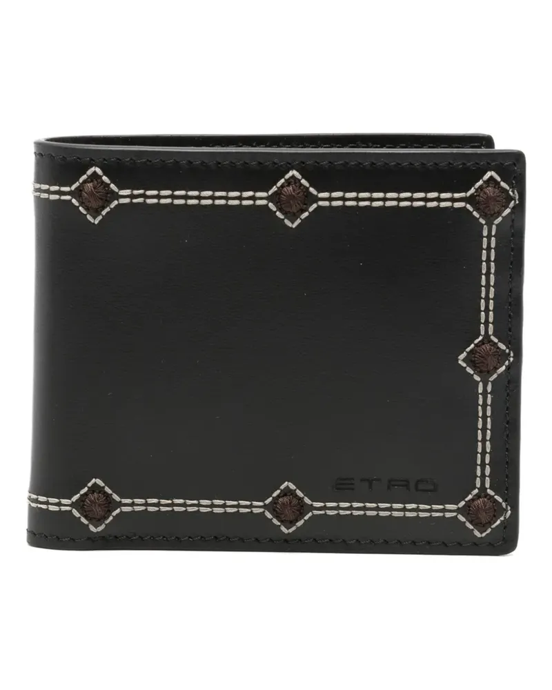 Etro Besticktes Portemonnaie - Schwarz Schwarz