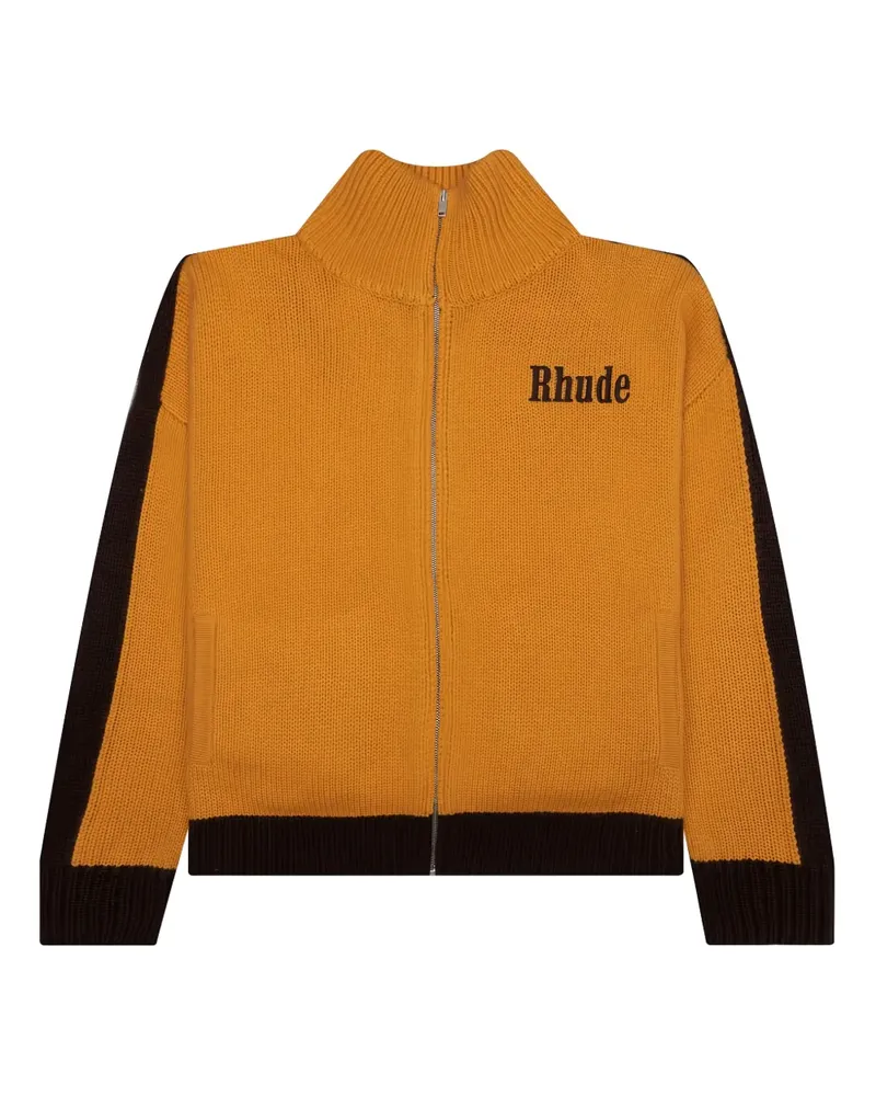 RHUDE Sportjacke mit gestrickten Einsätzen - Gelb Gelb