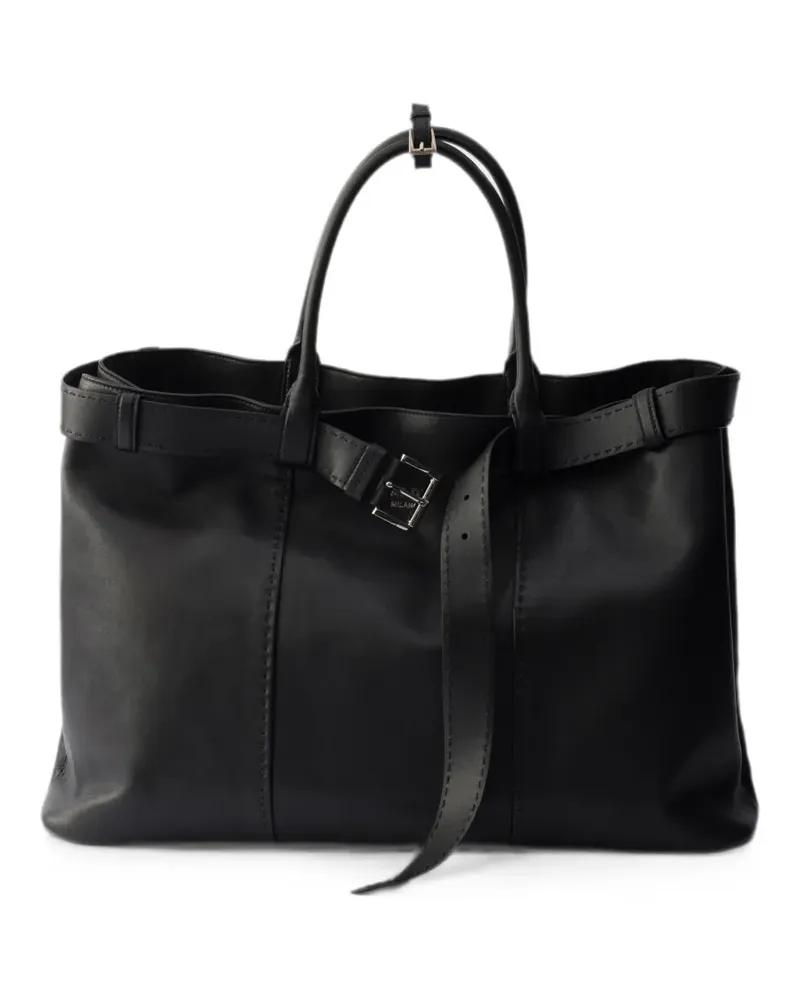 Prada Tasche aus Antik-Nappaleder mit Schnalle - Schwarz Schwarz