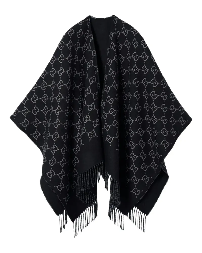 Gucci Poncho mit GG-Muster - Schwarz Schwarz