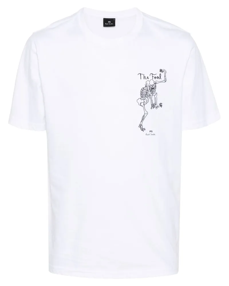 Paul Smith The Fool T-Shirt aus Bio-Baumwolle Weiß